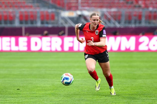 Sarah Gutmann 3, Austria at the match between Germany v Austria, Football, Women, Women World Cup Qualification, 2025 2026, Matchday 3 on 14 04 2026 in Nuremberg, Max Morlock Stadion Bayern Germany