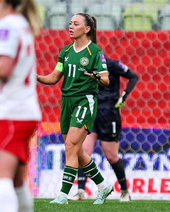 2027 FIFA Women s World Cup European Qualifiers, Polsat Plus Arena, Gdansk, Poland 14 4 2026 Poland vs Republic of Ireland WNT Ireland s Katie McCabe dejected after conceding Katie McCabe dejected after conceding 14 4 2026  Copyright: x INPHO RyanxByrnex RB1_4367