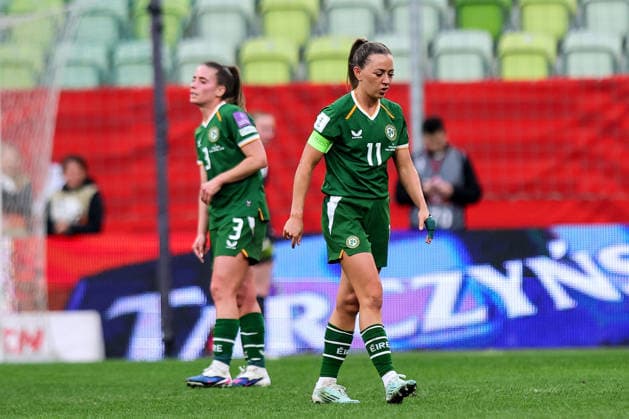 2027 FIFA Women s World Cup European Qualifiers, Polsat Plus Arena, Gdansk, Poland 14 4 2026 Poland vs Republic of Ireland WNT Ireland s Katie McCabe dejected after conceding Katie McCabe dejected after conceding 14 4 2026  Copyright: x INPHO RyanxByrnex RB1_4477