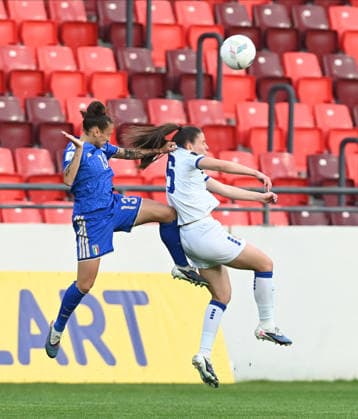 SERBIA vs ITALY Elsabetta Oliviero and Mina Cavic football Serbia vs Italy FIFA Women s World Cup 2027 qualifcations match at Dubocica stadium, Lekovac 14.04.2026. godine Foto: Nebojsa Parausic FOOTBALL, SERBIA, ITALY, FIFA WOMENS WORLD CUP QUALIFICATIONS MATCH Leskovac Dubocica stadium Serbia Copyright: xNebojsaxParausicx xMNxPressx