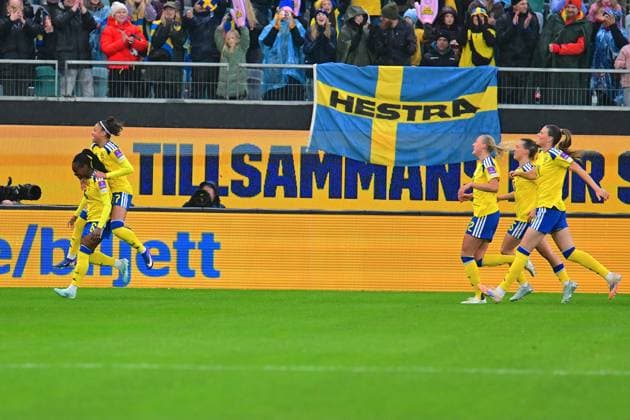 Gamla Ullevi GOTHENBURG, SWEDEN - APRIL 14: Sweden celebrates goal during the World Cup 2027 qualifier match between Sweden and Denmark at Gamla Ullevi on April 14, 2026 in Gothenburg, Sweden. (Peter Sonander SPP) Copyright: xPeterxSonander SPPx Sportspressphoto_SPR129171