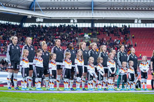 The German national team at the international match between Germany Austria on 14 04 2026 in Nuremberg Nuremberg Max Morlock Stadium Bavaria Germany