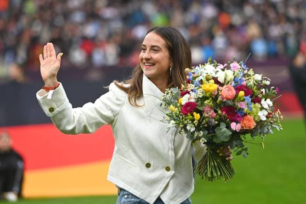 Farewell Sara DAEBRITZ Soccer World Cup Qualification Women Germany Austria on 14 04 2026 Max Morlock Stadium Nuremberg Â