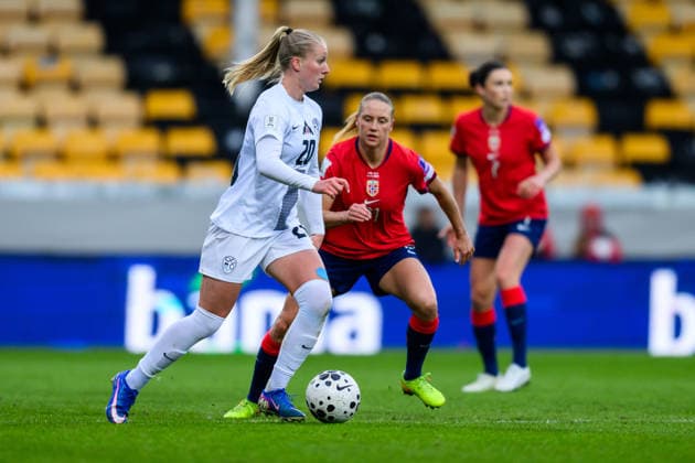 260414 Zara KramÅ¾ar of Slovenia during the FIFA Women s World Cup Qualifier football match between Norway and Slovenia on April 14, 2026 in Lillestrom Photo Marius Simensen BILDBYRAN COP 238 VG0919 bbeng fotball soccer football fotboll fifa world cup qualifiers vm kvalifisering kvinner vm kvalik landskamp dam norge norway slovenien slovenia  Copyright: MARIUSxSIMENSEN BB260414BB525