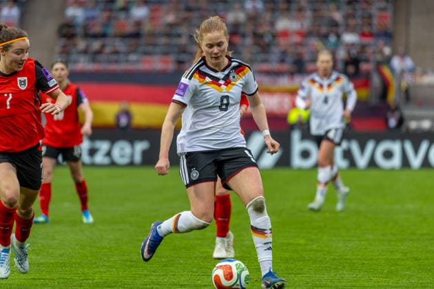 Germany Football World Cup Qualification Europe Women 2026, Matchday 3 Germany vs Austria Max Morlock Stadium Nuremberg Endemann Vivien German womens national team, 8 Copyright: xMichellexLukax