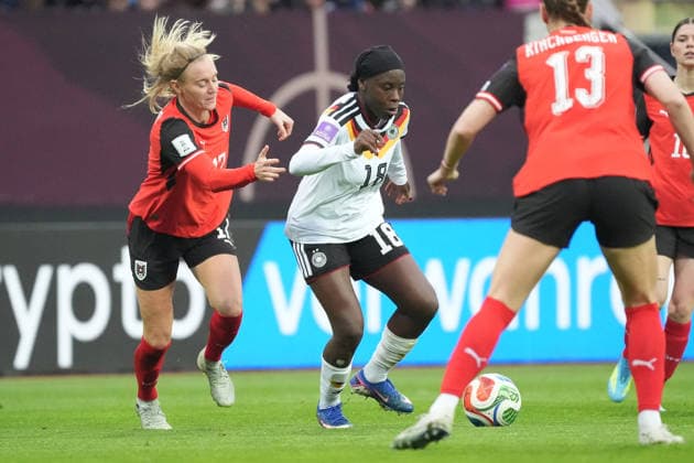 Nicole Anyomi Germany prevails Nuremberg 14 04 2026 Germany vs Austria, Max Morlock Stadium, Womens World Cup Qualification