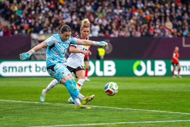 Mariella El Sherif 1 Austria in action during the international match between Germany Austria on 14 04 2026 in Nuremberg Nuremberg Max Morlock Stadion Bayern Germany