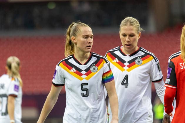 Germany Football World Cup Qualification Europe Women 2026, 3 Matchday Germany vs Austria Max Morlock Stadium Nuremberg Minge Janina German womens national team, 5 , Knaak Rebecca German womens national team, 4 Copyright: xMichellexLukax