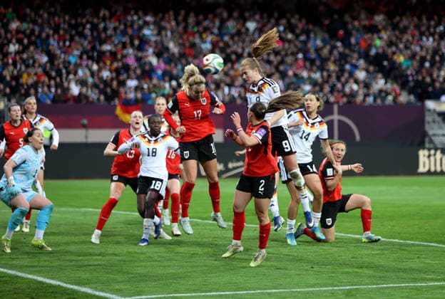 Germany Austria, Football, Women, Season 2025 2026, International match, World Cup Qualification, Max Morlock Stadium, Nuremberg 3 0 by Sjoeke Nüsken Suesken Germany Goal