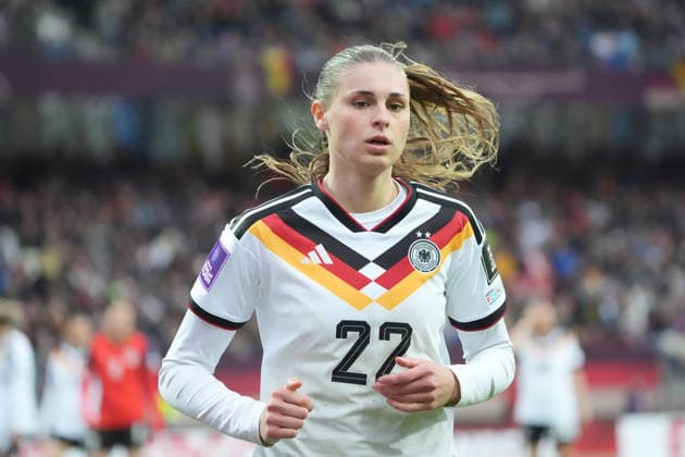 Jule Brand Germany Nuremberg 14 04 2026 Germany vs Austria, Max Morlock Stadium, Womens World Cup Qualification