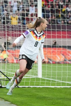 celebrate the goal, goal celebration for 2 0 Vivien Endemann Germany Nuremberg 14 04 2026 Germany vs Austria, Max Morlock Stadium, Womens World Cup Qualification