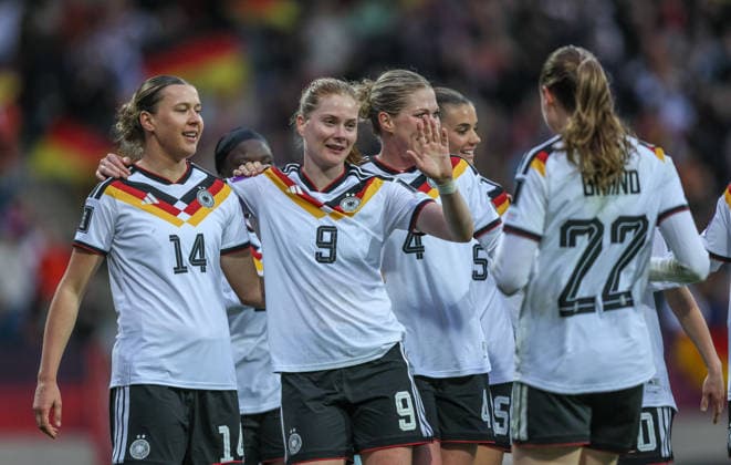 GER, Nuremberg, Germany vs. Austria, International match, Football, FIFA, 2026 2027 season, World Cup Qualification, Max Morlock Stadium, Matchday 3 in picture v l DFB DFL REGULATES PROHIBIT ANY USE OF PHOTOGRAPHS AS IMAGE SEQUENCES AND OR QUASI VIDEO, 14 04 2026 Copyright: HMBxMedia HendrikxHamelau