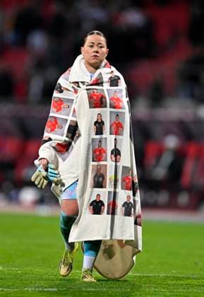 14 04 2026, World Cup Qualification Europe, Women 2026, Matchday 3, Germany Austria, at Max Morlock Stadium Nuremberg, Goalkeeper Mariella El Sherif Austria is disappointed