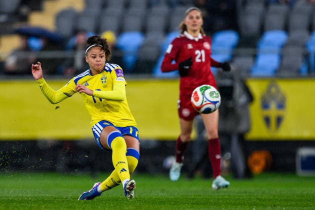 260414 Felicia Schröder of Sweden during the FIFA Women s World Cup Qualifier football match between Sweden and Denmark on April 14, 2026 in Gothenburg Photo Carl Sandin BILDBYRAN code CS CS0928 fotboll football soccer fotball vm kval kval fifa womens world cup qualifier qualifier sverige sweden danmark denmark dam bbeng women kvinner  Copyright: CARLxSANDIN BB260414CS033
