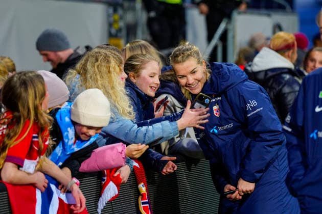 Women s international football match Norway Slovenia Lillestrom 20260414 Norway s Ada Hegerberg after the victory in the Women s World Cup qualifying match between Norway and Slovenia at Arasen Stadium Photo Lise Aserud NTB Lillestrom Norway EDITORIAL USE ONLY RESTRICTED USE FOR BETTING COMPANIES  Copyright: xLisexAserudx xNTBx