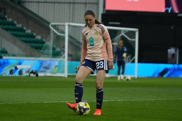 RECORD DATE NOT STATED 14th April 2026; Easter Road, Edinburgh, Scotland; Womens World Cup Qualifier Football, Scotland versus Belgium; Emma Lawton of Scotland warms up AlecxBrown