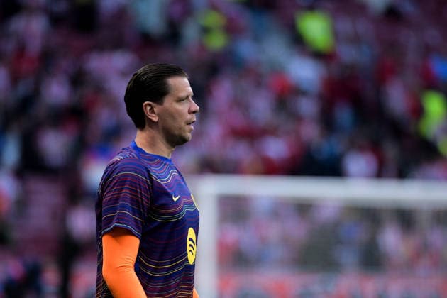 UEFA Champions League Quarter Finals Atletico Madrid v Barcelona Wojciech SzczÄ™sny of FC Barcelona, Barca during the warm up of the UEFA Champions League Quarter Finals match Atletico Madrid vs Barcelona at Riyadh Air Metropolitano, Madrid, Spain on 14 April 2026 (Photo by Samuel Carreno News Images) Madrid Riyadh Air Metropolitano Madrid Spain Copyright: xSamuelxCarreno NewsxImagesx