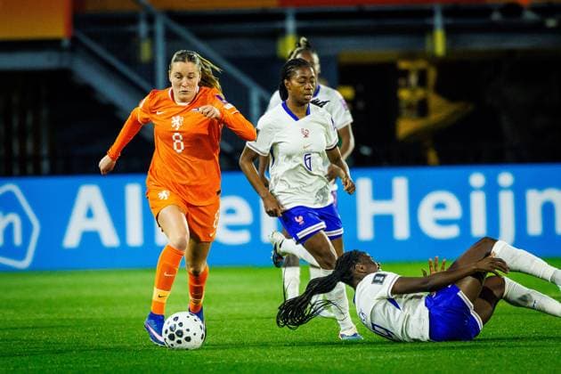 BREDA , 14-04-2026 , Rat Verlegh Stadion , Season 2025 2026 , Dutch UEFA worldcup qualification football , match between The Netherlands and France (women) , picture shows Netherlands player Wieke Kaptein Netherlands - France (women)  x203044556x Copyright:
