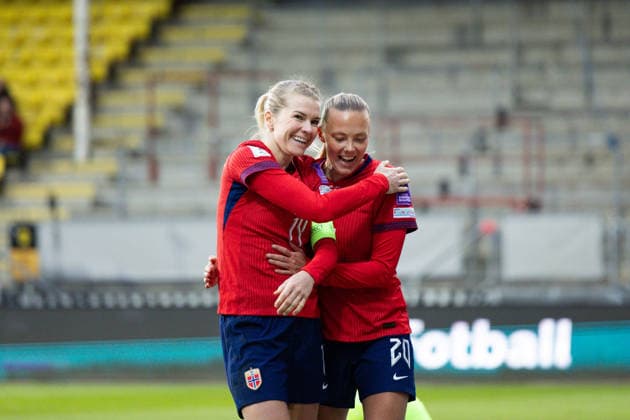 LILLESTROM, NORWAY - APRIL 14: Ada Hegerberg of Norway celebrates after scoring during the FIFA Womens World Cup 2027 Qualifier match between Norway and Slovenia at Arasen Stadium on April 14, 2026 in Lillestrom, Norway. (Photo by Ane Frosaker Sports Press Photo) Copyright: xAnexFrosakerx xSPPx Sportspressphoto_SPR129252