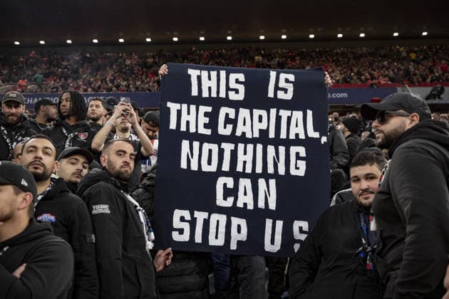 Liverpool v Paris Saint-Germain - UEFA Champions League 2025 26 LIVERPOOL, ENGLAND- APRIL 14: PSG fans prior to a UEFA Champions League 2025 26 match between Liverpool and Paris Saint-Germain in Liverpool on April 14, 2026 (Photo by Will Palmer Sports Press Photo) LiverpoolUnited Kingdom  Copyright: xWillxPalmer SportsxPressxPhotox