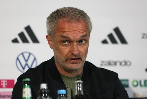 Germany Austria, football, women, season 2025 2026, international match, World Cup qualification, Max Morlock Stadium, Nuremberg Christian Wück Wueck, national coach Germany at the press conference, head, upper body