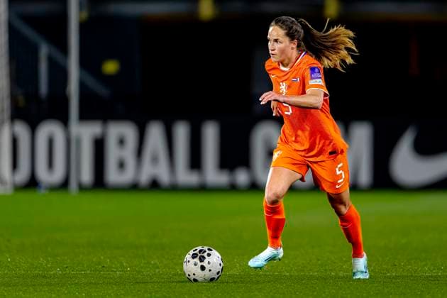 BREDA Netherlands player Marisa Olislagers during the European qualifying match between the Netherlands and France at Rat Verlegh Stadium on April 14 in Breda, the Netherlands Photo by DeFodi Images