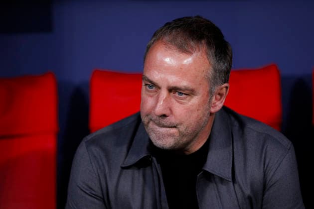 UEFA champions league - Atletico de Madrid vs FC Barcelona, Barca MADRID,SPAIN - 14 April:Head coach of Barcelona Hansi Flick during the UEFA Champions League 2025 26 Quarter-Final second Leg match between Atletico de Madrid and FC Barcelona at Riyadh Air Metropolitano Stadium. (Photo by Guille Martinez f22photo) Madrid Riyadh Air Metropolitano Stadium Spain Copyright: xGuillermoxMartinezx