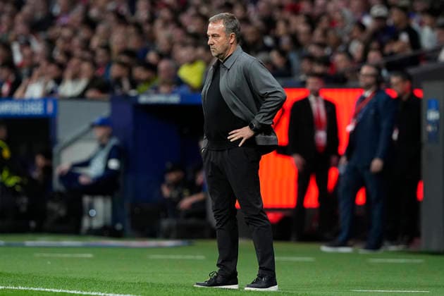 ATLETICO DE MADRID v FC Barcelona, Barca CHAMPIONS LEAGUE 2025 2026. QUARTER-FINALS 2ND LEG MATCH. FC Barcelona s coach Hansi Flick during Champions League 2025 2026, Quarter-finals 2nd leg match. April 14 ,2026. (ALTERPHOTOS Acero) MadridSpain  Copyright: xAcerox