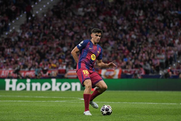UEFA Champions League Quarter Finals Atletico Madrid v Barcelona Gerard Martin of FC Barcelona, Barca during the UEFA Champions League Quarter Finals match Atletico Madrid vs Barcelona at Riyadh Air Metropolitano, Madrid, Spain on 14 April 2026 (Photo by Samuel Carreno News Images) Madrid Riyadh Air Metropolitano Madrid Spain Copyright: xSamuelxCarreno NewsxImagesx