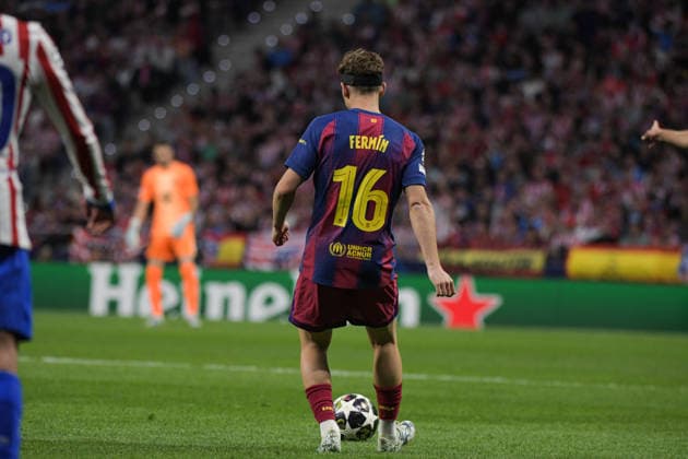 UEFA Champions League Quarter Finals Atletico Madrid v Barcelona Fermin Lopez of FC Barcelona, Barca during the UEFA Champions League Quarter Finals match Atletico Madrid vs Barcelona at Riyadh Air Metropolitano, Madrid, Spain on 14 April 2026 (Photo by Samuel Carreno News Images) Madrid Riyadh Air Metropolitano Madrid Spain Copyright: xSamuelxCarreno NewsxImagesx
