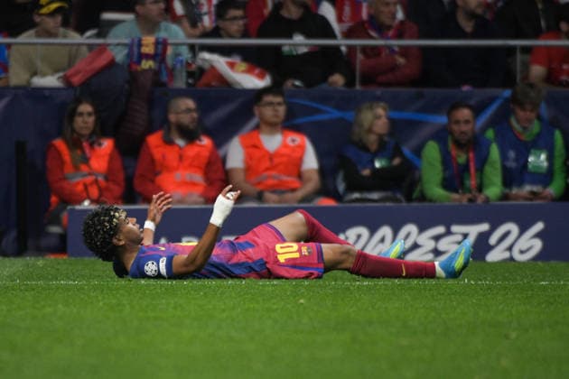 UEFA Champions League Quarter Finals Atletico Madrid v Barcelona Lamine Yamal of FC Barcelona, Barca during the UEFA Champions League Quarter Finals match Atletico Madrid vs Barcelona at Riyadh Air Metropolitano, Madrid, Spain on 14 April 2026 (Photo by Samuel Carreno News Images) Madrid Riyadh Air Metropolitano Madrid Spain Copyright: xSamuelxCarreno NewsxImagesx