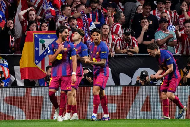 Atletico de Madrid v FC Barcelona, Barca - UEFA Champions League 2025 26 Quarter-Final Second Leg Ferran Torres left winger of Barcelona and Spain celebrates after scoring his sides first goal during the UEFA Champions League 2025 26 Quarter-Final Second Leg match between Club AtlÃ tico de Madrid and FC Barcelona at Estadio Riyadh Air Metropolitano on April 14, 2026 in Madrid, Spain. Madrid Spain  Copyright: xJosexBretonx originalFilename:bretonhernandez-atletico260414_npVgu.jpg