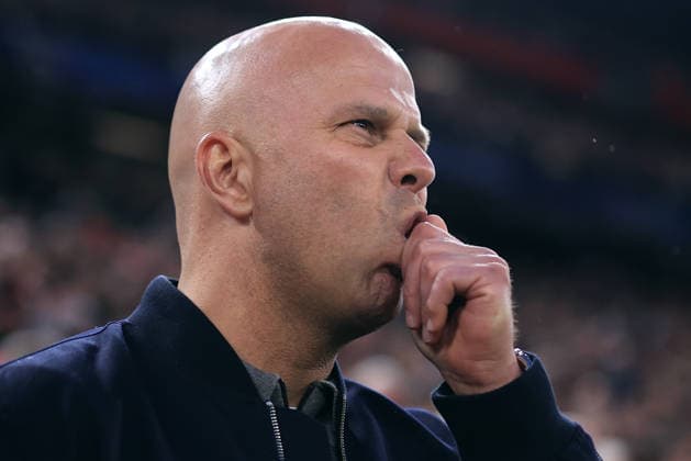 Liverpool gegen Paris Saint Germain 14. April 2026 UEFA Champions League Viertelfinale 2. Spiel Liverpool gegen Paris Saint Germain Liverpool-Manager Arne Slot Foto Simon Stacpoole Abseits Liverpool UK  Copyright: xSimonxStacpoolexOffside