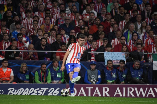UEFA Champions League Quarter Finals Atletico Madrid v Barcelona Matteo Ruggeri of Atletico de Madrid during the UEFA Champions League Quarter Finals match Atletico Madrid vs Barcelona at Riyadh Air Metropolitano, Madrid, Spain on 14 April 2026 (Photo by Samuel Carreno News Images) Madrid Riyadh Air Metropolitano Madrid Spain Copyright: xSamuelxCarreno NewsxImagesx