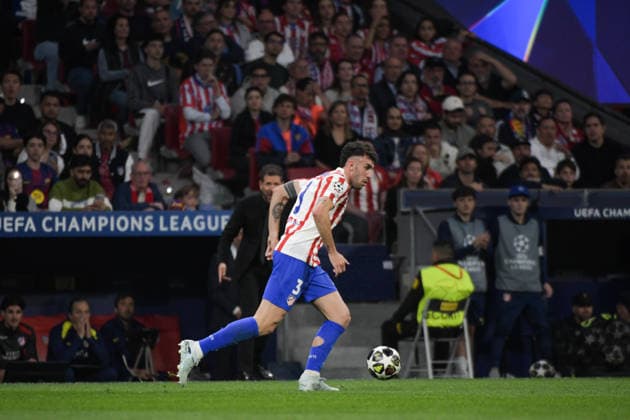 UEFA Champions League Quarter Finals Atletico Madrid v Barcelona Matteo Ruggeri of Atletico de Madrid during the UEFA Champions League Quarter Finals match Atletico Madrid vs Barcelona at Riyadh Air Metropolitano, Madrid, Spain on 14 April 2026 (Photo by Samuel Carreno News Images) Madrid Riyadh Air Metropolitano Madrid Spain Copyright: xSamuelxCarreno NewsxImagesx