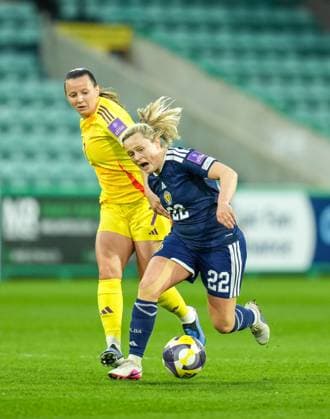 Erin Cuthbert of Scotland Women fouled by Hannah Eurlings of Belgium Women Scotland Women v Belgium Women, FIFA 2027 Women s World Cup Qualifying, Football, Easter Road, Edinburgh, UK - 14 Apr 2026Edinburgh Easter Road United Kingdom EDITORIAL USE ONLY No use with unauthorised audio, video, data, fixture lists, club league logos or live services. Online in-match use limited to 120 images, no video emulation. No use in betting, games or single club league player publications. Copyright: xStuartxWallace Shutterstockx 16828526n