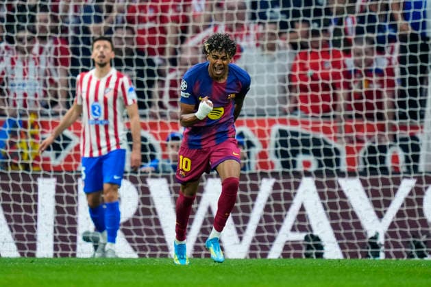 ESP: Atletico de Madrid - FC Barcelona, Barca UEFA Champions League. Quarter-Finals, second leg. Lamine Yamal of FC Barcelona celebrates after scoring the 0-1 during the UEFA Champions League match, Quarter-Finals, second leg, between Atletico de Madrid and FC Barcelona played at Riyadh Metropolitano Stadium on April 14, 2026 in Madrid. kpng Copyright: xCesarxCebollax xPRESSINPHOTOx PS_260416_BAR_ATM_2526_011