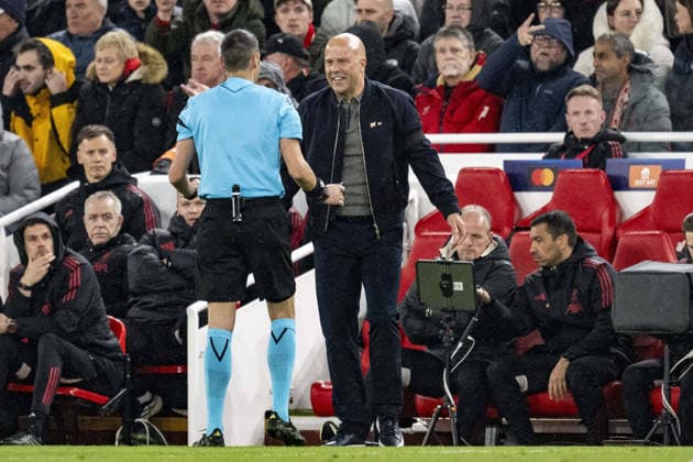 Liverpool v Paris Saint-Germain - UEFA Champions League 2025 26 LIVERPOOL, ENGLAND- APRIL 14: Arne Slot, head coach of Liverpool reacts during a UEFA Champions League 2025 26 match between Liverpool and Paris Saint-Germain in Liverpool on April 14, 2026 (Photo by Will Palmer Sports Press Photo) LiverpoolUnited Kingdom  Copyright: xWillxPalmer SportsxPressxPhotox