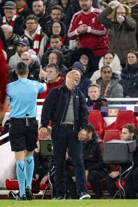 Liverpool v Paris Saint-Germain - UEFA Champions League 2025 26 LIVERPOOL, ENGLAND- APRIL 14: Arne Slot, head coach of Liverpool reacts during a UEFA Champions League 2025 26 match between Liverpool and Paris Saint-Germain in Liverpool on April 14, 2026 (Photo by Will Palmer Sports Press Photo) LiverpoolUnited Kingdom  Copyright: xWillxPalmer SportsxPressxPhotox