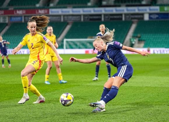 Freya Gregory of Scotland Women crosses the ball. Scotland Women v Belgium Women, FIFA 2027 Women s World Cup Qualifying, Football, Easter Road, Edinburgh, UK - 14 Apr 2026Edinburgh Easter Road United Kingdom EDITORIAL USE ONLY No use with unauthorised audio, video, data, fixture lists, club league logos or live services. Online in-match use limited to 120 images, no video emulation. No use in betting, games or single club league player publications. Copyright: xStuartxWallace Shutterstockx 16828526y