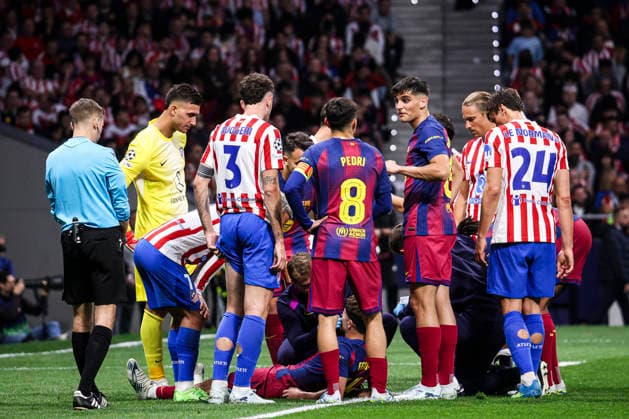 Atletico de Madrid vs FC Barcelona, on the 2025 26 UEFA Champions League Quarter Final Second Leg match UEFA champions league Atletico de Madrid vs FC Barcelona, MADRID, SPAIN, 14 April Fermin Lopez of FC Barcelona during the UEFA Champions League 2025 26 Quarter Final second Leg match between Atletico de Madrid and FC Barcelona at Riyadh Air Metropolitano Stadium Madrid Madrid Madrid Spain Copyright: xAlejandroxMatiasx