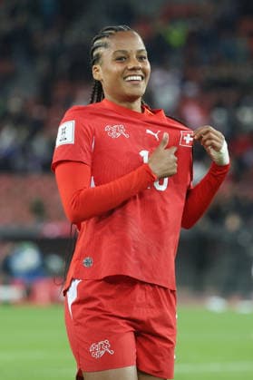 Women Switzerland Turkey Goal celebration Aurelie Csillag Switzerland 14 04 2026 Stadium Letzigrund Zuerich, SWITZERLAND, Season 2025 2026 Women National Soccer Team World Cup Qualification Switzerland Turkey Goal celebration Aurelie Csillag Switzerland scoring 1 0