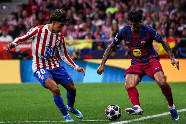 Atletico de Madrid vs FC Barcelona, on the 2025 26 UEFA Champions League Quarter Final Second Leg match UEFA champions league Atletico de Madrid vs FC Barcelona, MADRID,SPAIN, 14 April Joao Cancelo of FC Barcelona during the UEFA Champions League 2025 26 Quarter Final second Leg match between Atletico de Madrid and FC Barcelona at Riyadh Air Metropolitano Stadium Madrid Madrid Madrid Spain Copyright: xAlejandroxMatiasx
