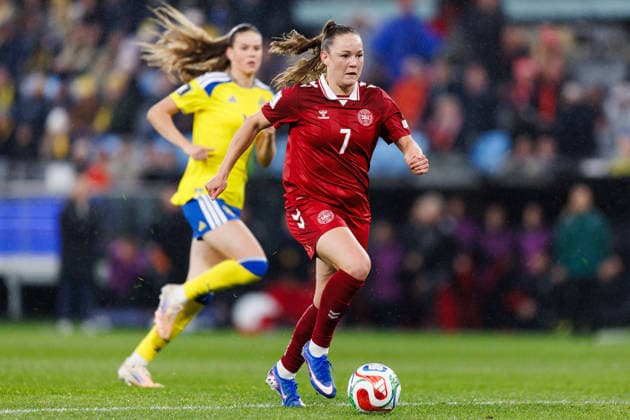 260414 Janni Thomsen of Denmark during the FIFA Women s World Cup Qualifier football match between Sweden and Denmark on April 14, 2026 in Gothenburg Photo Michael Erichsen BILDBYRAN COP 89 CS0928 bbeng dam danmark denmark fifa womens world cup qualifier football fotball fotboll kval kvinner qualifier soccer sverige sweden vm kval women  Copyright: MICHAELxERICHSEN BB260414MI080