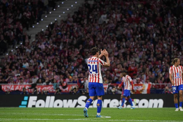 UEFA Champions League Quarter Finals Atletico Madrid v Barcelona Robin Le Normand of Atletico de Madrid during the UEFA Champions League Quarter Finals match Atletico Madrid vs Barcelona at Riyadh Air Metropolitano, Madrid, Spain on 14 April 2026 (Photo by Samuel Carreno News Images) Madrid Riyadh Air Metropolitano Madrid Spain Copyright: xSamuelxCarreno NewsxImagesx