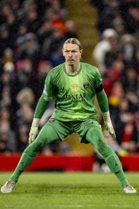 Liverpool v Paris Saint-Germain - UEFA Champions League 2025 26 LIVERPOOL, ENGLAND- APRIL 14: Matvey Safonov of Paris Saint-Germain looks on during a UEFA Champions League 2025 26 match between Liverpool and Paris Saint-Germain in Liverpool on April 14, 2026 (Photo by Will Palmer Sports Press Photo) LiverpoolUnited Kingdom  Copyright: xWillxPalmer SportsxPressxPhotox
