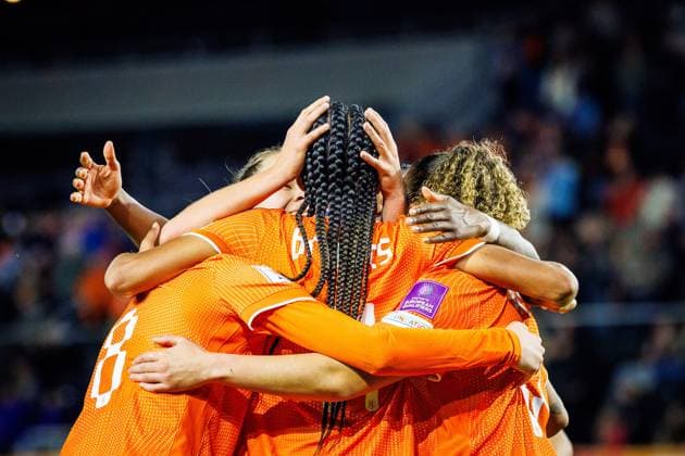 BREDA , 14-04-2026 , Rat Verlegh Stadion , Season 2025 2026 , Dutch UEFA worldcup qualification football , match between The Netherlands and France (women) , picture shows Netherlands player Esmee Brugts 2-1 Netherlands - France (women)  x203046136x Copyright: