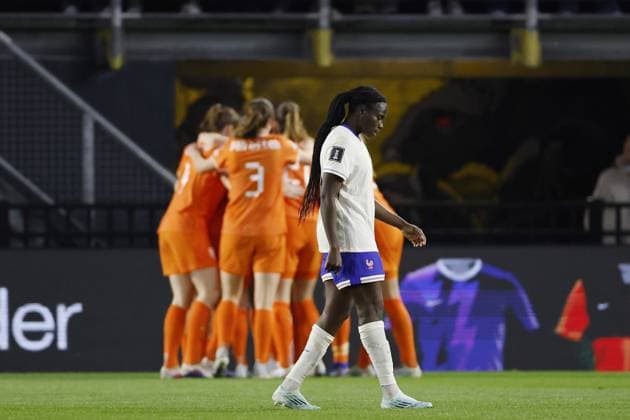 BREDA - Griedge Mbock Bathy of France is disappointed during the World Cup qualifying match between the Netherlands (women) and France (women) at the Rat Verlegh Stadium on April 14, 2026 in Breda, the Netherlands. MAURICE VAN STEEN ANP FIFA Women s World Cup 2027 Qualifier 2025-2026 xVIxANPxSportx xMauricexvanxSteenxIVx 555805013 originalFilename: 555805013.jpg
