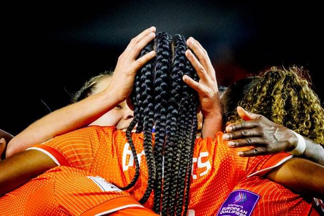 BREDA , 14-04-2026 , Rat Verlegh Stadion , Season 2025 2026 , Dutch UEFA worldcup qualification football , match between The Netherlands and France (women) , picture shows Netherlands player Esmee Brugts 2-1 Netherlands - France (women)  x203046145x Copyright: