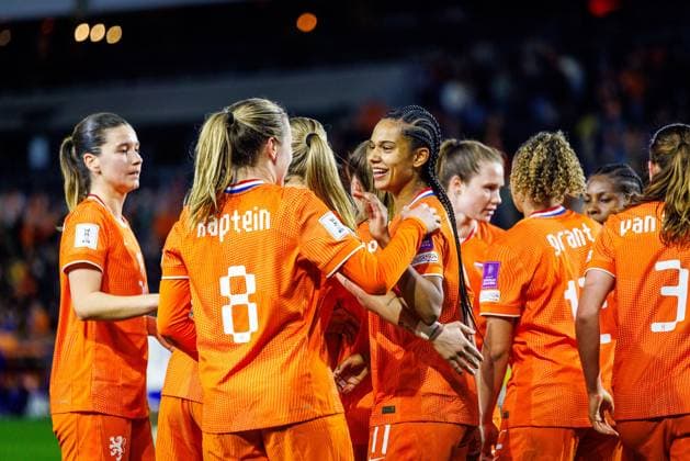 BREDA , 14-04-2026 , Rat Verlegh Stadion , Season 2025 2026 , Dutch UEFA worldcup qualification football , match between The Netherlands and France (women) , picture shows Netherlands player Esmee Brugts 2-1 Netherlands - France (women)  x203046147x Copyright:
